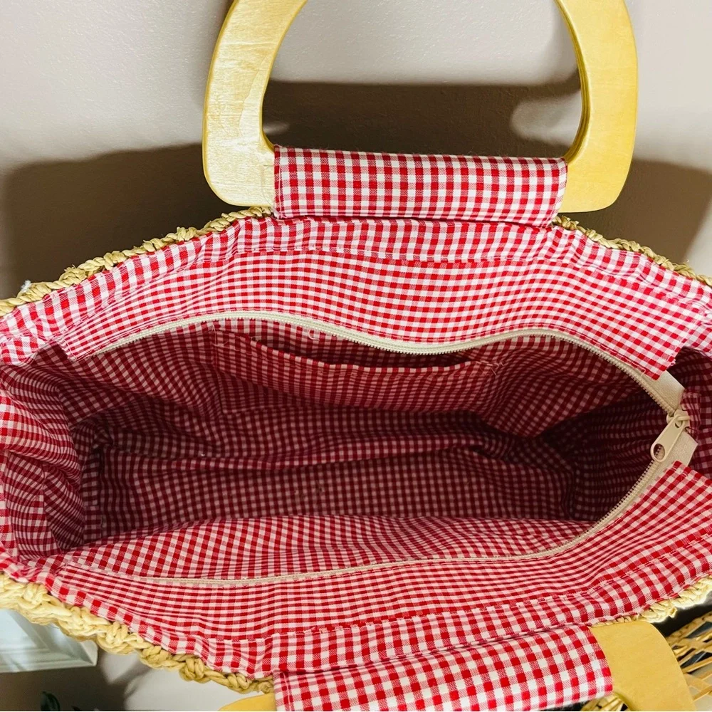 Straw Tommy Hilfiger gingham purse - Picture 4 of 8